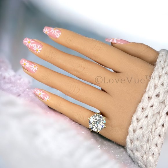 Certified 5ct. t.w. Diamond Elegant Brilliant Cut Solitaire Gold Engagement Ring - Picture 8 of 16